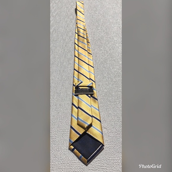 Jos. A. Bank Traveler Gold with Blue Stripes Tie - Picture 4 of 6
